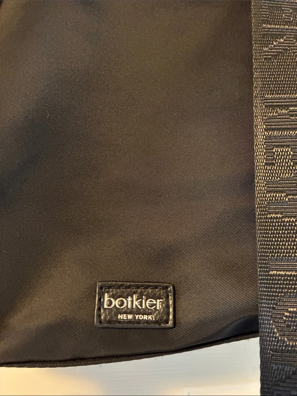 Botkier Black Nylon & Leather Backpack with Zip Front